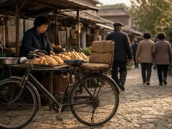 할아버지 추모, 노래를 함께 나누는 장면