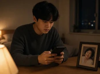 엄마 생신, 노래를 함께 나누는 장면
