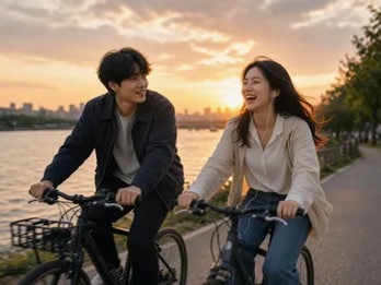 연인 1주년, 노래를 함께 나누는 장면